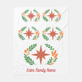 Cobertor De Velo Personalized Family Name Rustic Boho Star Wreath