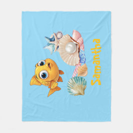 Cobertor De Velo Personalized Fish Blanket | Custom Name Ocean