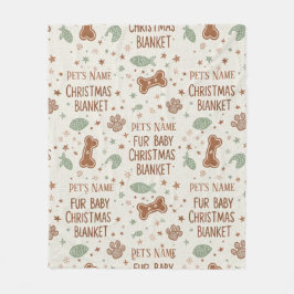 Cobertor De Velo Personalized Fur Baby's Christmas Paw Print