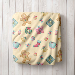 Cobertor De Velo Personalized Gingerbread Christmas Fleece Blanket