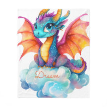 Personalized Girl Dragon Blanket: Soft Flannel