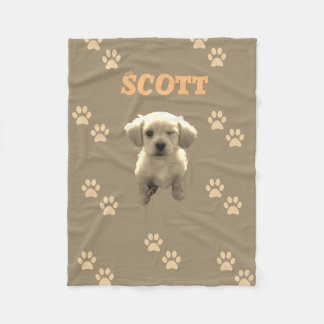 Cobertor De Velo personalized golden dog blanket with custom name