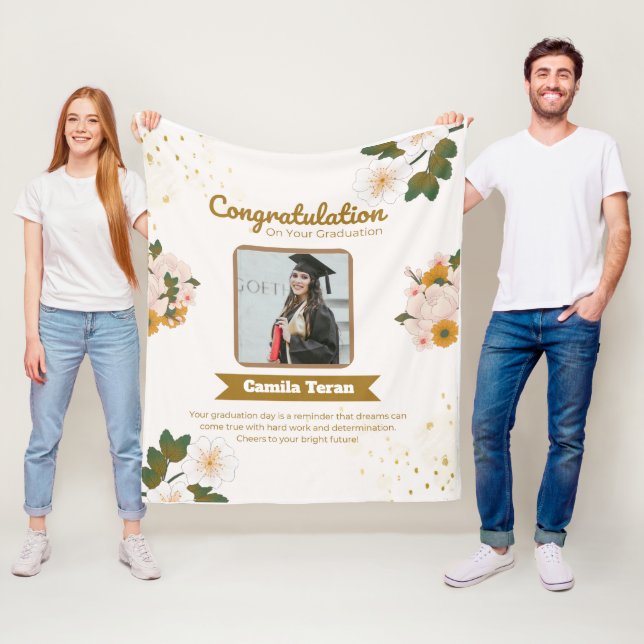 Cobertor De Velo personalized graduation fleece blanket (In Situ)