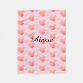 Cobertor De Velo Personalized Heart Blanket Custom Name