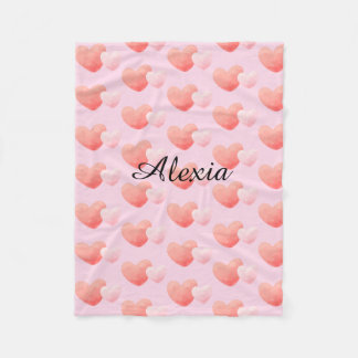 Cobertor De Velo Personalized Heart Blanket Custom Name