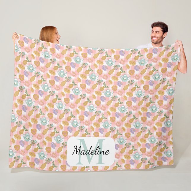 Cobertor De Velo Personalized High Tea Monogram Name Pastel Pink (In Situ)