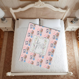 Cobertor De Velo Personalized Kitten Baby Blanket | Custom Birth