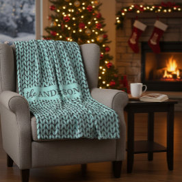 Cobertor De Velo Personalized Knit Pattern Cozy Fleece Blanket