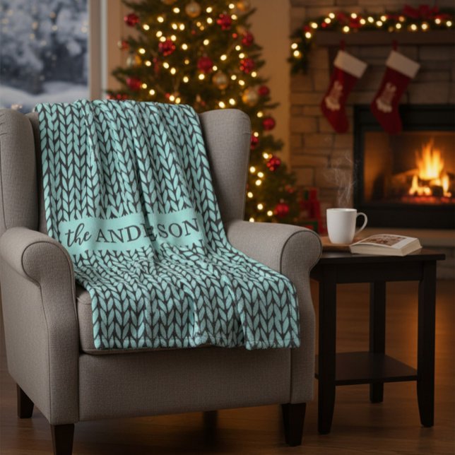 Cobertor De Velo Personalized Knit Pattern Cozy Fleece Blanket (Criador carregado)