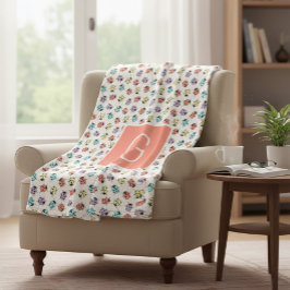 Cobertor De Velo Personalized Ladybug Throw Blanket