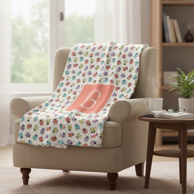 Cobertor De Velo Personalized Ladybug Throw Blanket (Criador carregado)