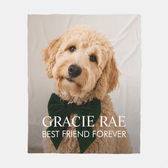 Cobertor De Velo Personalized Modern Pet Dog Photo (Frente)