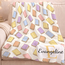 Cobertor De Velo Personalized Pastel Bookish Aesthetic Pattern