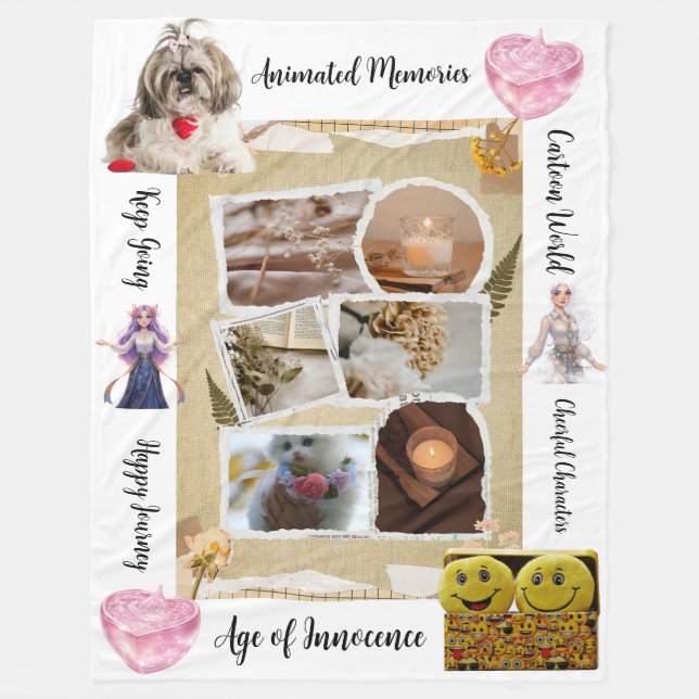 Cobertor De Velo Personalized Pets & Quotes Design Fleece Blanket (Frente)