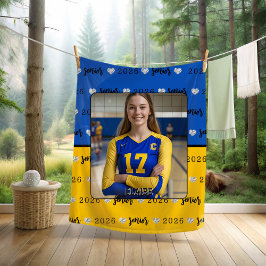 Cobertor De Velo Personalized Picture Volleyball Senior Graduation