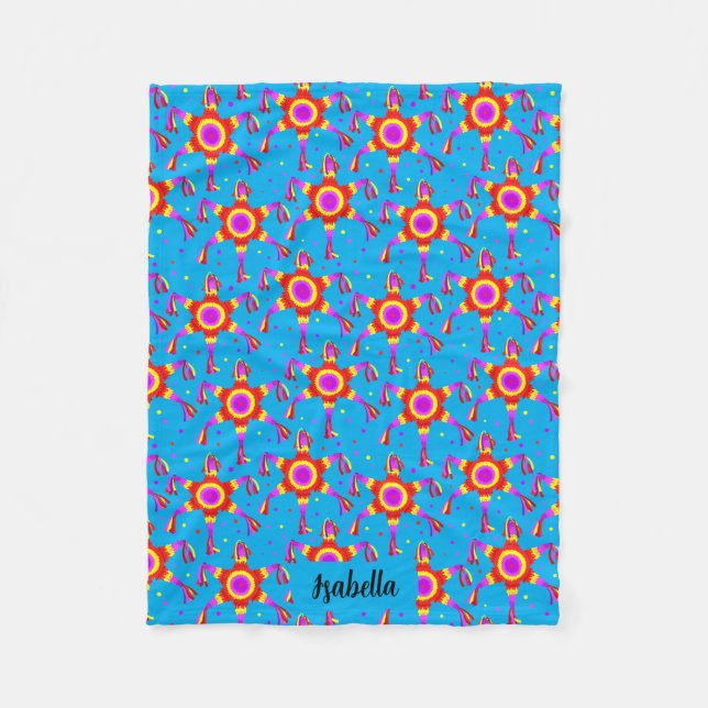 Cobertor De Velo Personalized Piñata Blue Las Posadas Custom (Frente)