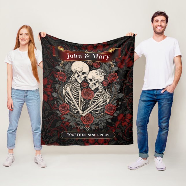 Cobertor De Velo Personalized Skeleton Lovers Blanket | Gothic Wedd (In Situ)