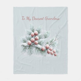 Cobertor De Velo Personalized To My Dearest Grandma Frosted Winter