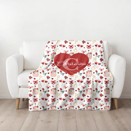 Cobertor De Velo Personalized Valentine’s Day Fleece Blanket