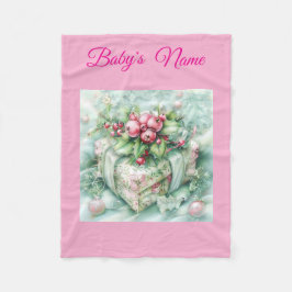 Cobertor De Velo Personalized Vintage Pink Christmas Baby Blanket –