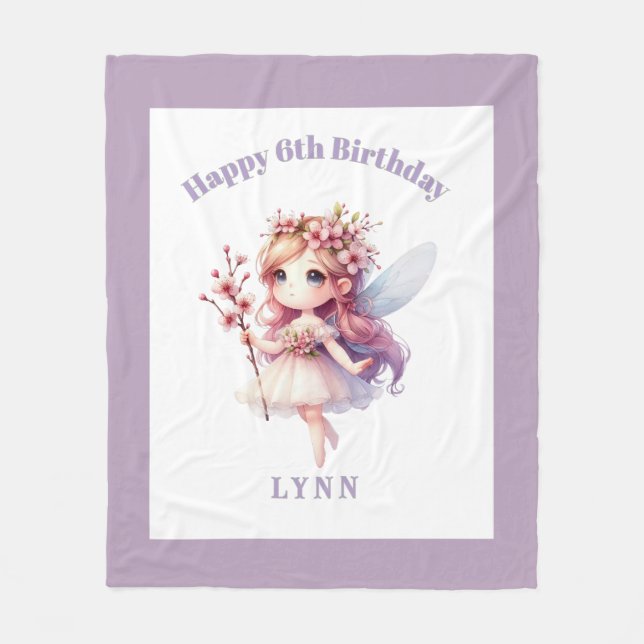 Cobertor De Velo Personalized Whimsical Floral Fairy (Frente)