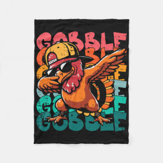 Cobertor De Velo Peru de Ação de Graças Dab Gobble Engraçado Menino