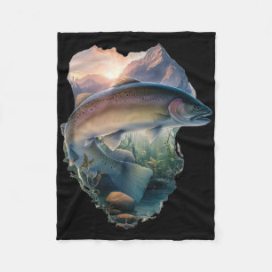 Cobertor De Velo Pesca com Mosca Truta Montanhas Natureza Pescador