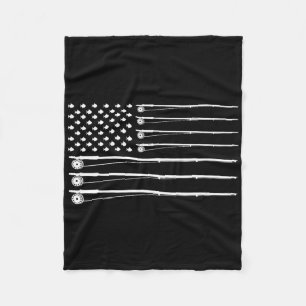 Cobertor De Velo Pesca com vara americana bandeira americana