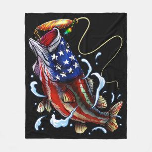 Cobertor De Velo Pesca de Bass Fish Bandeira Americana Pesca Patrió
