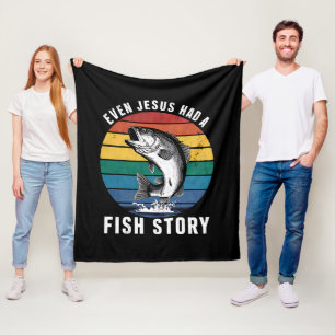 Cobertor De Velo Pesca Mesmo Jesus Tinha História de Peixe Robalo E