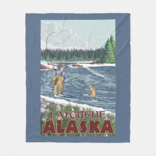 Cobertor De Velo Pescador da mosca - Latouche, Alaska
