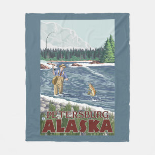 Cobertor De Velo Pescador da mosca - Petersburgo, Alaska