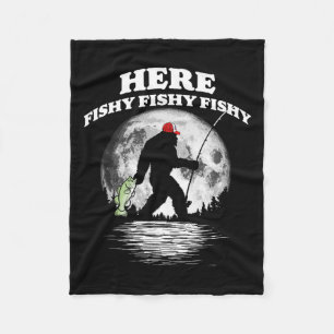 Cobertor De Velo Pescar Noite De Pé Grande! Aqui Fishy Bquatch Sasq