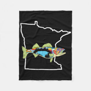 Cobertor De Velo Pescaria de Walleye em Minnesota Pescador de Água 
