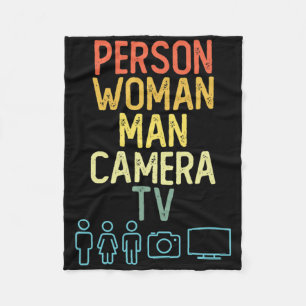 Cobertor De Velo Pessoa Mulher Homem Câmera Tv Símbolos Vintage Ant