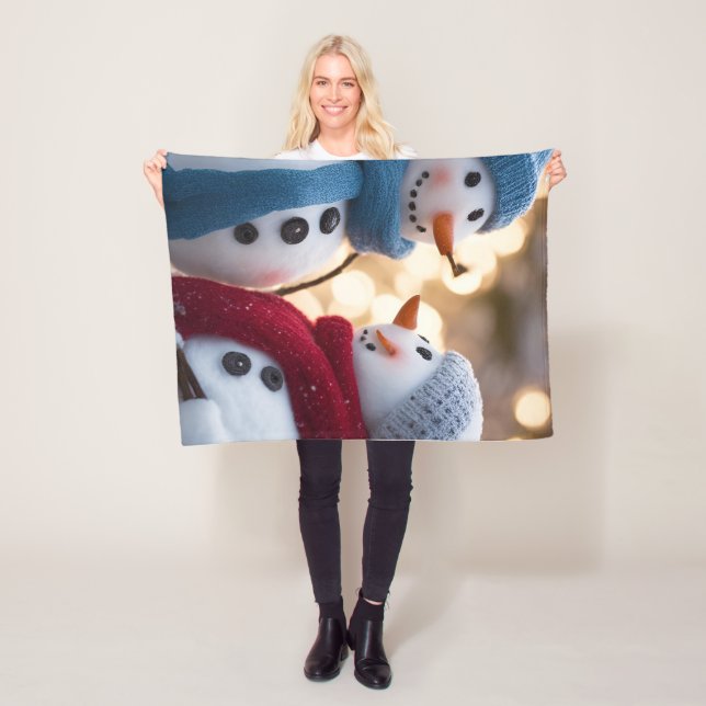 Cobertor De Velo Pessoas de neve em branco (In Situ)