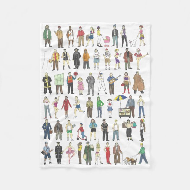 Cobertor De Velo Pessoas dos cidadãos da NYC Nova Iorque (Frente)