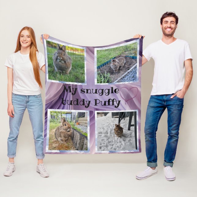 Cobertor De Velo Pet bunny photo snuggle Fleecedecke (In Situ)