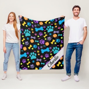 Cobertor De Velo Pet de Impressão da Pata de Cães