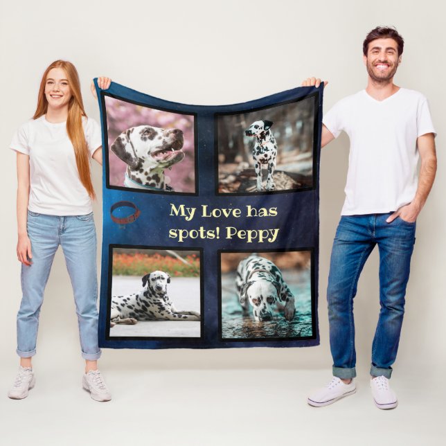 Cobertor De Velo Pet dog photo collage dalmatian  (In Situ)