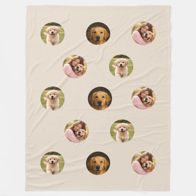 Cobertor De Velo Pet Family Photo Mother's Day Fleece Blanket Beige (Frente)