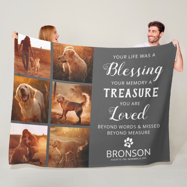 Cobertor De Velo Pet Loss - Colagem Fotográfica Memorial do Cão (In Situ)