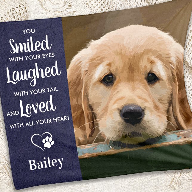 Cobertor De Velo Pet Memorial Personalizou Foto Moderna de Cachorro (Criador carregado)
