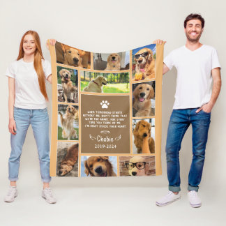 Cobertor De Velo Pet Memorial Photo Collage Blanket
