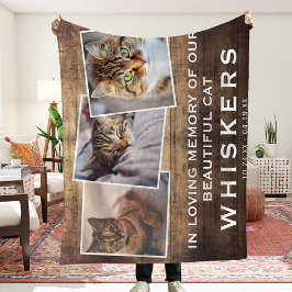 Cobertor De Velo Pet Photo Collage Cat/Dog Memorial Rustic Country