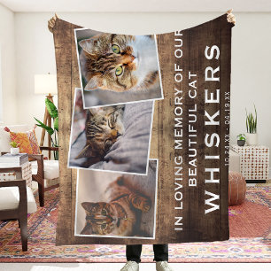 Cobertor De Velo Pet Photo Collage Cat/Dog Memorial Rustic Country