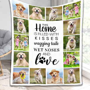Cobertor De Velo Pet Photo Collage Dog Personalizado Lover