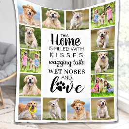 Cobertor De Velo Pet Photo Collage Dog Personalizado Lover