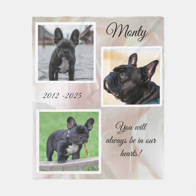 Cobertor De Velo Pet photo collage - pearl (Frente)