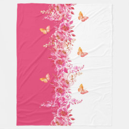 Cobertor De Velo Petal Soft Pink Butterfly Sherpa Blanket